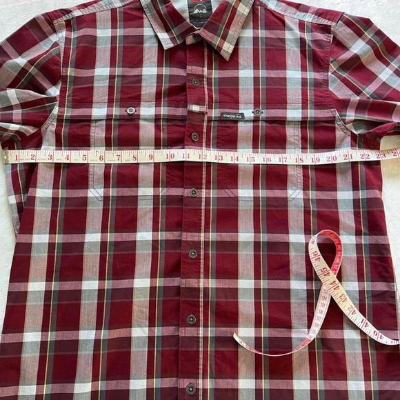 Wrangler Regular Fit Men’s Button Down Plaid Shirt Size Large Red Gray - Picture 4 of 7